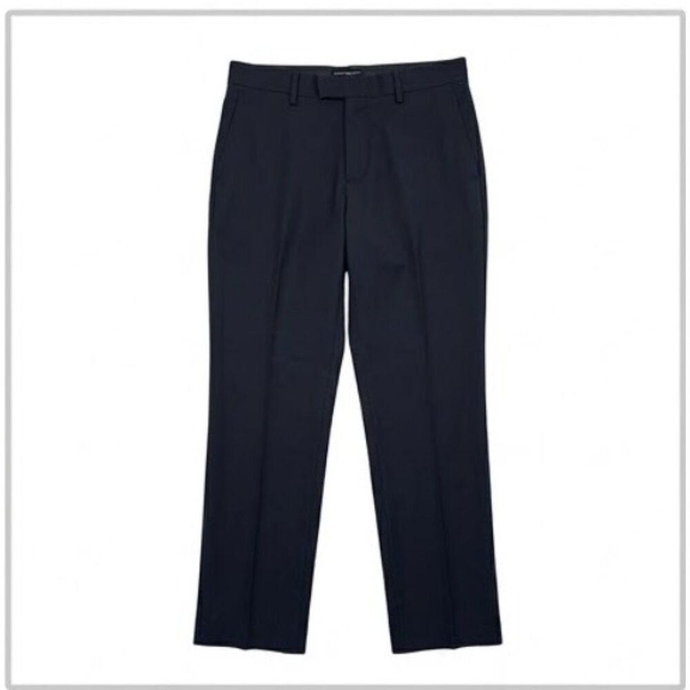 Banana Republic Men's Tailored Dress Pants 31x30 Black Wrinkle Resistant Stretch